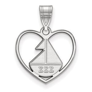 Sterling Silver Sigma Sigma Sigma Heart Pendant